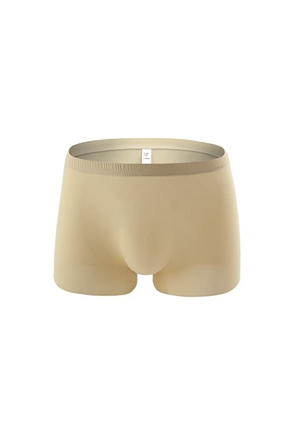 Junhasgood Hommes Transparent Mesh Quadrangle Pantalon Plat Pantalon Sexy Pantalon Culotte Lingerie Sexy Hot Ouverte a-Khaki