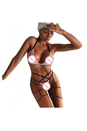 Lingerie Sexy Ensemble Femme Dentelle Ensemble Soutien Gorge et String Sexy sous-Vetements Erotique Vêtements De Nuit 2 Pièce