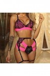 Ensemble Lingerie Sexy Femme éRotique Dentelle Porte Jarretelles Ensemble de Soutien-Gorge et de Culottes Sexy à Bretelles El