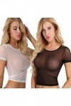 Luckywaqng Lot de 2 porte-jarretelles en maille transparente pour femme, Noir , S
