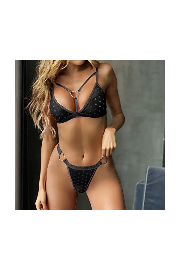 Lingerie Femme Sexy Ensemble Homme Sexy Hot y26k Femmes Sexy Amour Dentelle Femmes Lingerie Sexy Soutien-Gorge + String Pyjam