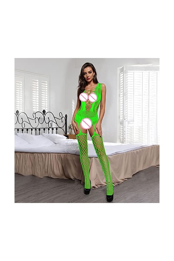 ADMAY 2023 New y21k Style Lingerie Femmes Sexy Lingerie Résille Bodystocking sous-Vêtements De Nuit Chemises Bodys Lingerie B