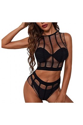 Menstruelle Haute Dehors Pyjama Sac Hanche Creuse Net Skirt sous-vêtements Soutien-Gorge Coquillages Black, One Size 