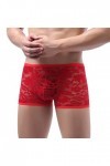 Générique Lingerie Homme Sexy Hot Boxer en Dentelle tricotée Taille Basse Respirante Sexy de Couleur Unie pour Hommes Robe Fl