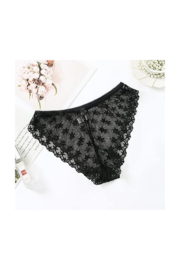 PANPANY Culottes pour Femme sous Vetements String sans Couture Soutien-Gorge Dentelle Multipack Confortables Taille Basse Mul