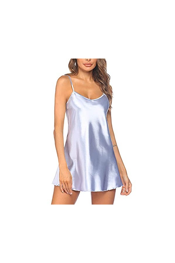 BIISDOST Slip Femme Sexy Ensemble Lingerie Sexy Femmes Sexy Queue Satin Mini Robe de Nuit Soie Sous-Vêtements Sangle Vêtement