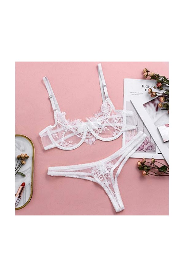 Lingerie Femme Sexy Ensemble Homme Sexy Hot y21k Point Sexy avec des sous-vêtements en Acier en Dentelle Lingerie Trois Vêtem