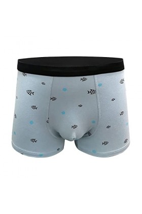 FGUUTYM Culotte pour homme en coton doux et respirant - Taille moyenne - Boxer 3D sans trace, bleu, XXL