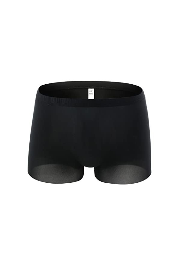 Junhasgood Hommes Transparent Mesh Quadrangle Pantalon Plat Pantalon Sexy Pantalon Culotte Lingerie Sexy Hot Ouverte a-Black