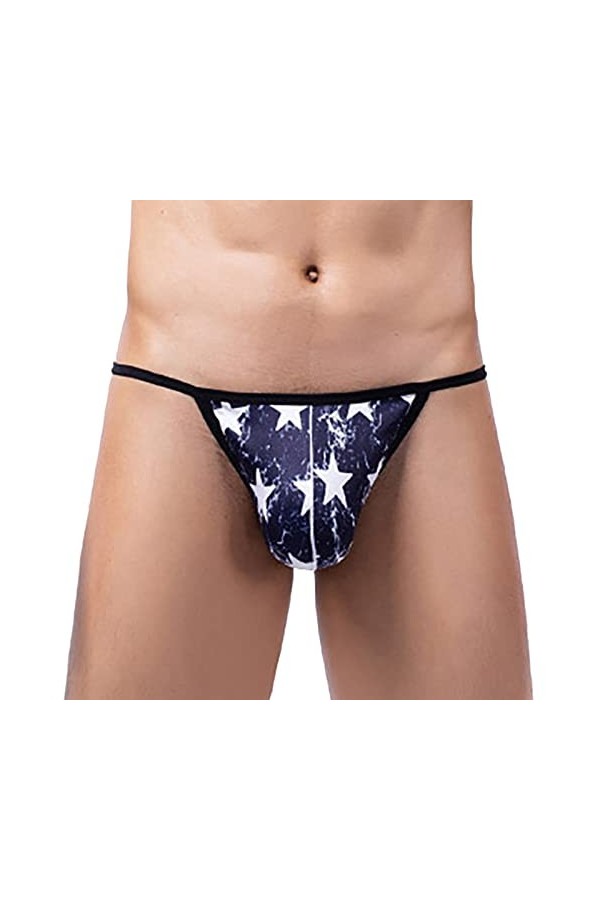 CreoQIJI Sous-vêtements pour homme - Taille 9 - Sexy - Pour homme, Marine, M