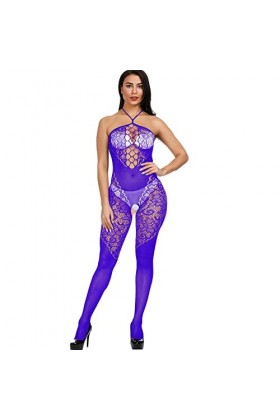 ADMAY 2023 New y2.k Style Lingerie Femmes Sexy Halter Lingerie Résille Bodystocking sous-Vêtements De Nuit Chemises Bodys Jar