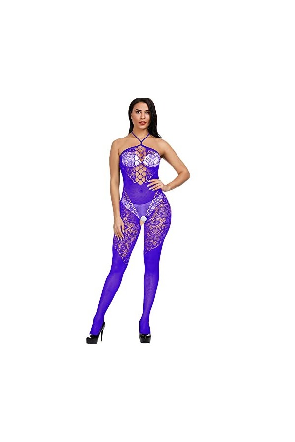 ADMAY 2023 New y2.k Style Lingerie Femmes Sexy Halter Lingerie Résille Bodystocking sous-Vêtements De Nuit Chemises Bodys Jar