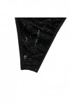 liaddkv Culotte sexy en dentelle pour femme - Dos en velours délicat - Ensemble soutien-gorge - Lingerie dentraînement, Noir
