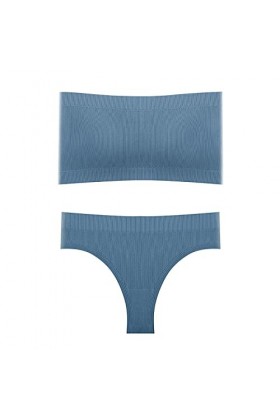 Débardeur Tracteur sans Bretelles avec Soutien-Gorge rembourré Lingerie Gilet et String Ensemble de Culottes Body Jarretelle 