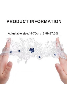 AAED Jarretière Perlée Bleue, Jarretière De Mariée Jarretière De Mariage Jarretière De Mariage Pour Les Mariées Femmes Dentel