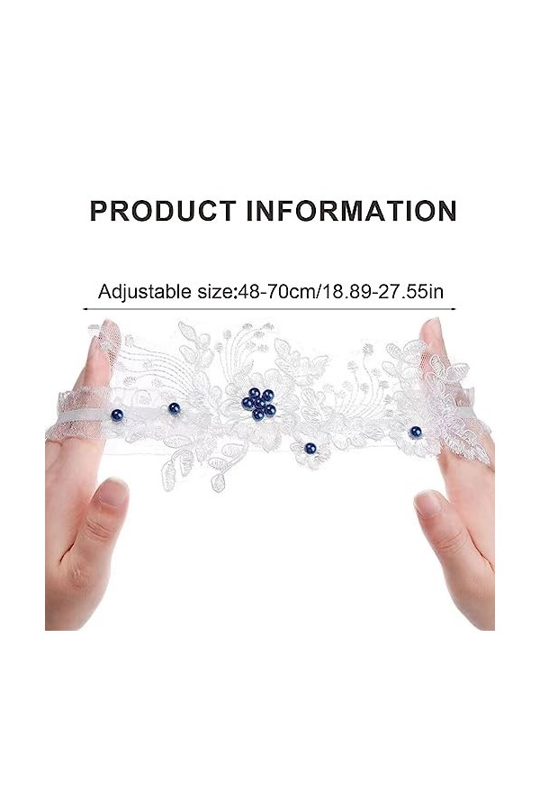 AAED Jarretière Perlée Bleue, Jarretière De Mariée Jarretière De Mariage Jarretière De Mariage Pour Les Mariées Femmes Dentel