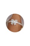 Wendalern Jarretière de mariage pour mariée Blanc Dentelle Arc Jarretière Perle Papillon Dentelle Cuisse Jambe Anneau Fait Ma