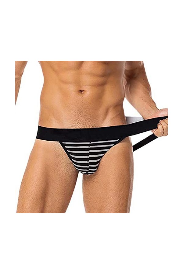 Lingerie Homme Sexy Hot Underwears Cotton Bulge PouchIndoor Male Chemises De Nuit en Flanelle pour Hommes Longues Black, XL 