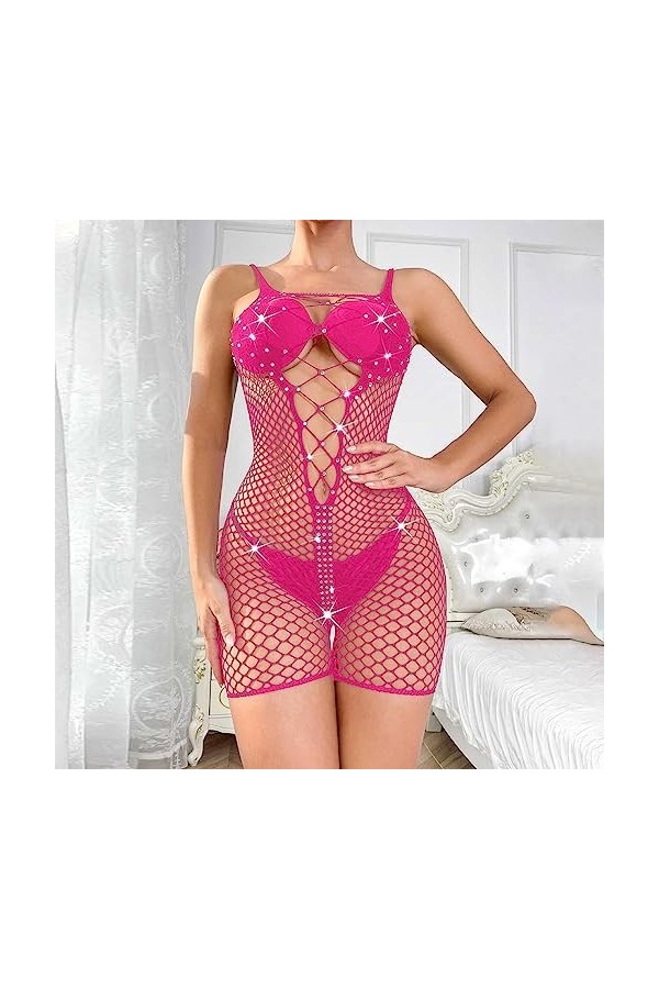 Lingerie Sexy Femme Coquine Hot Grande Taille Robe en Maille de Chaud Sexy de Couleur Unie pour Femmes sous-vêtements Amusant