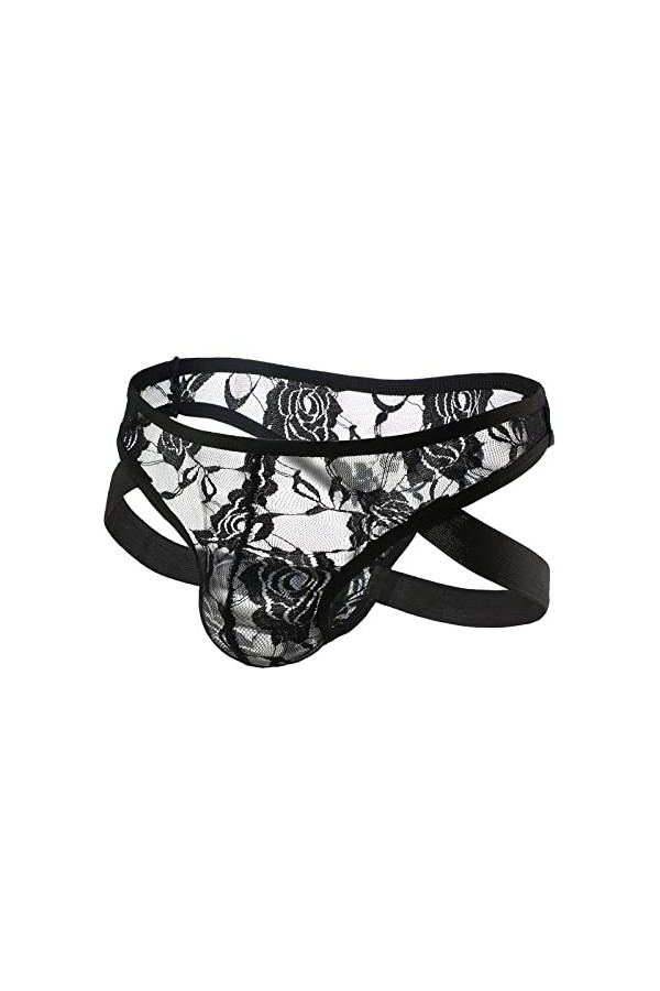 Junhasgood Robe Moelleuse pour Homme pour Hommes Double Ding Briefs Taille Basse Sexy sous-vêtements Sexy Pantalon De Pyjama 