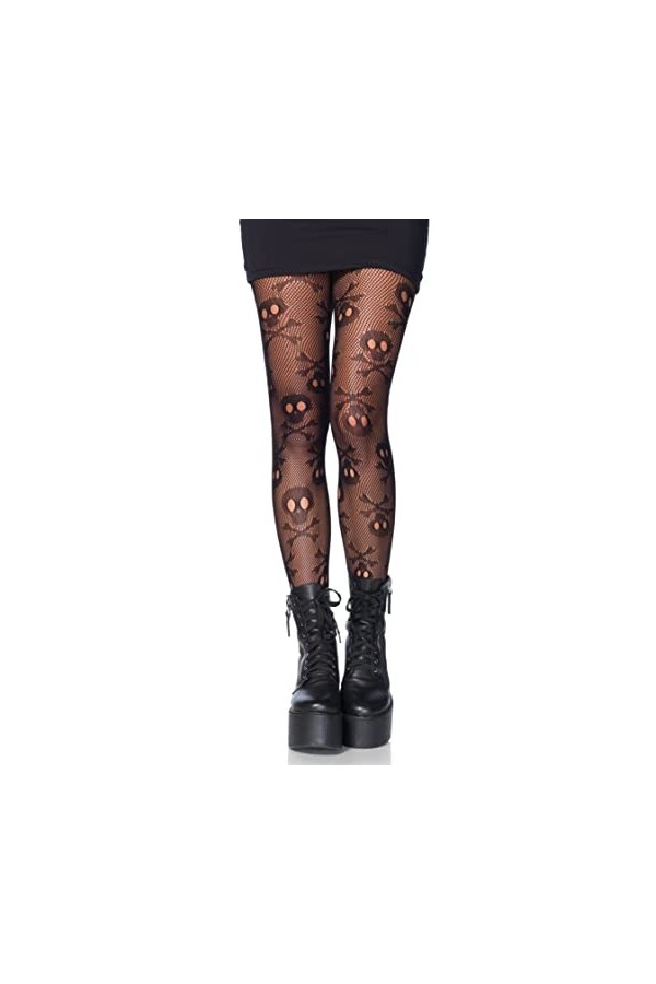 Leg Avenue 9986 Tête de Mort Collant Résille Pirate Booty Taille Unique 34-40