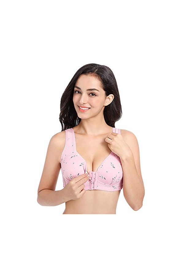 Soutien-Gorge sous-vêtements sous-vêtements One Piece Wire Soutien-Gorge pour Femmes Menstruelle Abondant Dentelle Pink, XXL