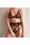 Lingerie Femme Sexy Ensemble Homme Sexy Hot y29k sous-vêtements Soutien-Gorge Noir + Thong + jarretière Lingerie de Nuit Ense