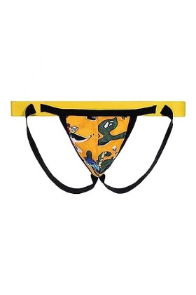 Strings pour Hommes Sexy Low Rise G String Briefs Bulge Pouch Underwear Tenu Sexy Homme Yellow, L 
