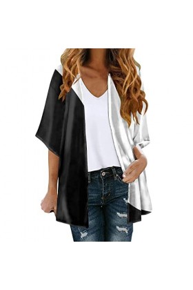 Cardigan en tricot pour femme à manches longues ouvert devant - Pull ouvert à lavant - Élégant - Cardigan léger - Cardigan à