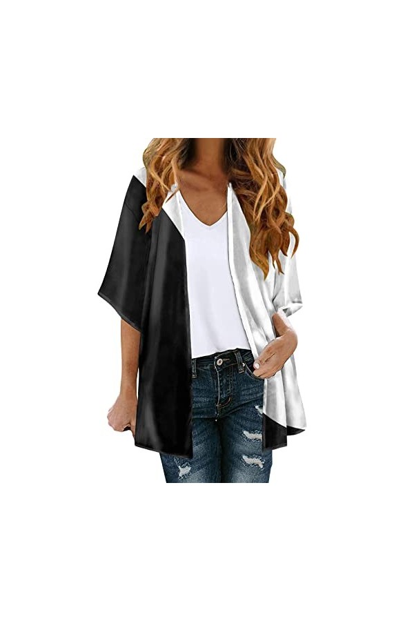 Cardigan en tricot pour femme à manches longues ouvert devant - Pull ouvert à lavant - Élégant - Cardigan léger - Cardigan à