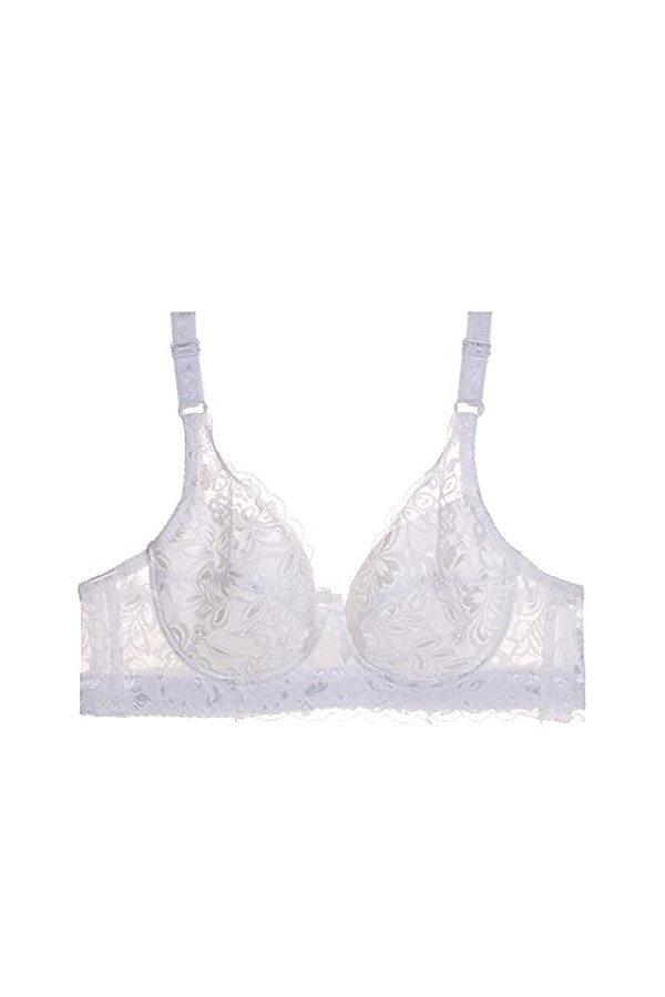 Ensemble de Lingerie Féminine Sexy sous-vêtement Sexy en Dentelle froncée pour Femmes avec Bretelles de Soutien-Gorge sans A