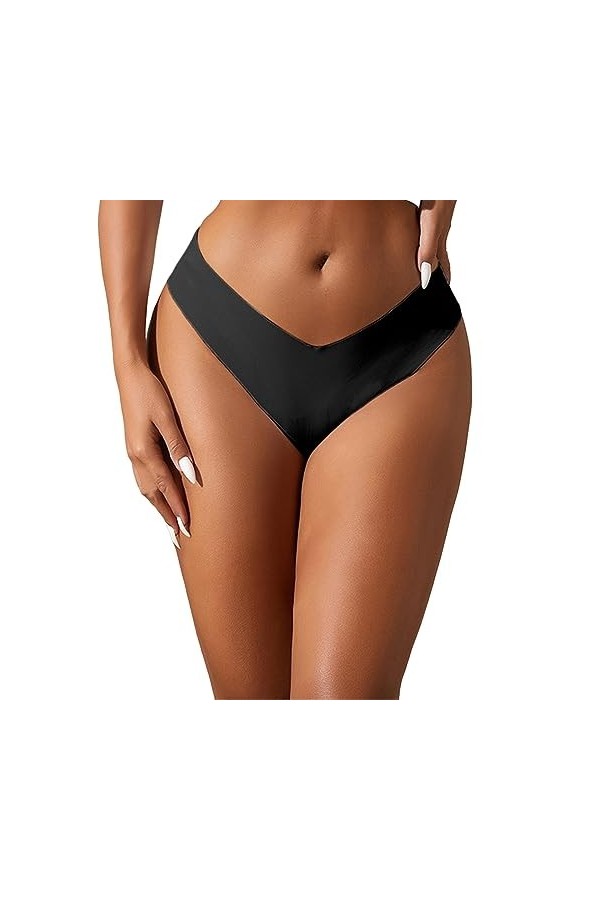 Pianshanzi Strings & Tangas pour femme String sexy érotique avec élastique sans coutures Sous-vêtements V doux pour femme Eff