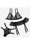 Lingerie Femme Sexy Ensemble Homme Sexy Hot y29k sous-vêtements Soutien-Gorge Noir + Thong + jarretière Lingerie de Nuit Ense