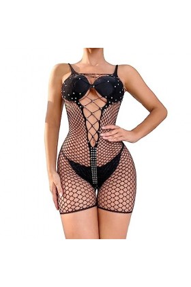 Lingerie Sexy Femme Coquine Hot Grande Taille Robe en Maille de Chaud Sexy de Couleur Unie pour Femmes sous-vêtements Amusant