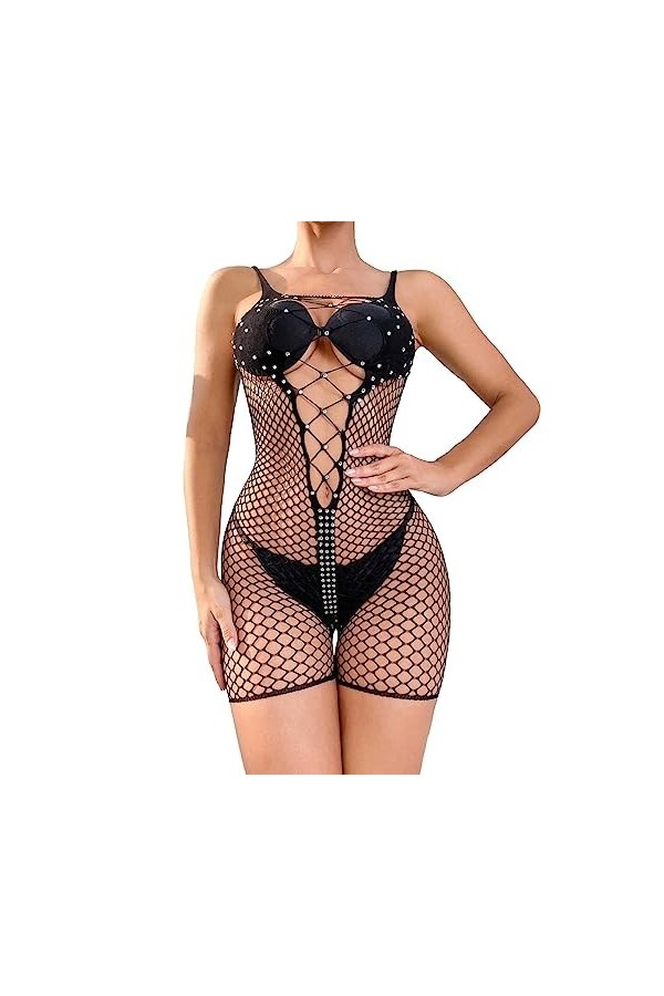 Lingerie Sexy Femme Coquine Hot Grande Taille Robe en Maille de Chaud Sexy de Couleur Unie pour Femmes sous-vêtements Amusant