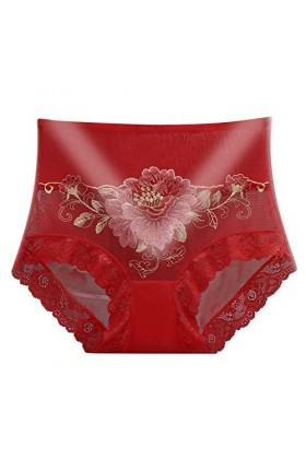 Générique Culotte Femme Sexy Chic Culotte Dentelle Sexy Taille Haute Broderie Rose Butt Lift Culotte sans Couture Invisible T