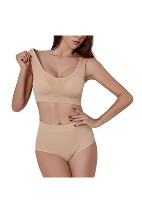 Ensemble de lingerie sexy en latex pour femme, beige, M