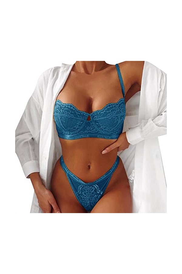 Ghemdilmn Sous-vêtements sexy pour femme grande taille sexy sous-vêtements ensemble trois points dentelle sexy costume plâtre
