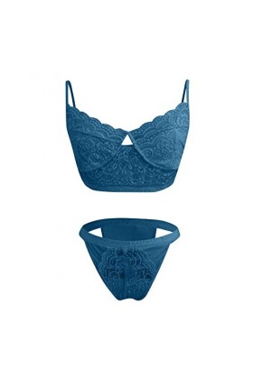 Ghemdilmn Sous-vêtements sexy pour femme grande taille sexy sous-vêtements ensemble trois points dentelle sexy costume plâtre