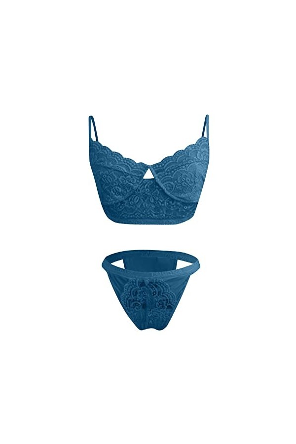 Ghemdilmn Sous-vêtements sexy pour femme grande taille sexy sous-vêtements ensemble trois points dentelle sexy costume plâtre