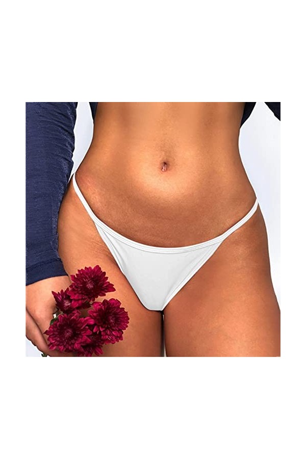 Dasongff String Femme Sexy Chic Dentelle Thongs Sexy Hot Chaude Nu Tangas Érotique Ouverte Culotte Triangle Taille Basse Slip