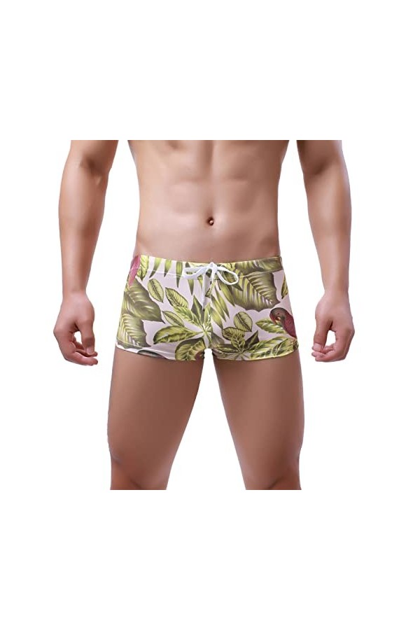 CreoQIJI Sous-vêtements Ouvert Entrejambe Homme Mode Caleçon Hawaii Sexy Ride Up Briefs Sous-vêtements Pantalon Homme Sexy So