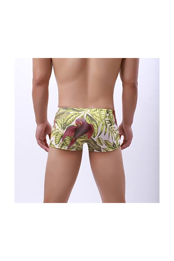 CreoQIJI Sous-vêtements Ouvert Entrejambe Homme Mode Caleçon Hawaii Sexy Ride Up Briefs Sous-vêtements Pantalon Homme Sexy So