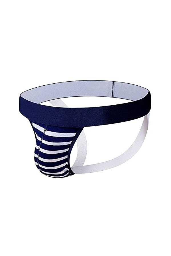 Lingerie Homme Sexy Hot Underwears Cotton Bulge PouchIndoor Male Chemises De Nuit en Flanelle pour Hommes Longues Dark Blue,