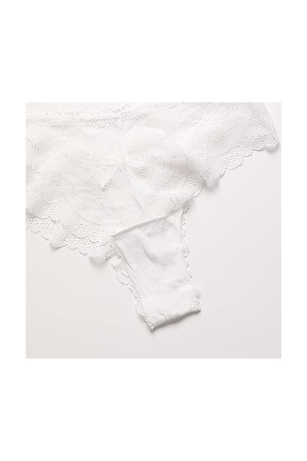 PANPANY Culottes pour Femme sous Vetements Tanga String Taille Basse Dentelle Slips Sexy Confortables Culotte Soutien-Gorge M