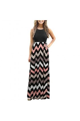 Robe longue à rayures pour femme de Noël 2024, Noir , S