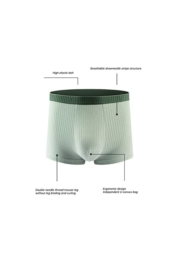 FGUUTYM Sous-vêtement de ski pour homme - Boxer en coton respirant et confortable - Couleur unie - Taille moyenne, a, XXL