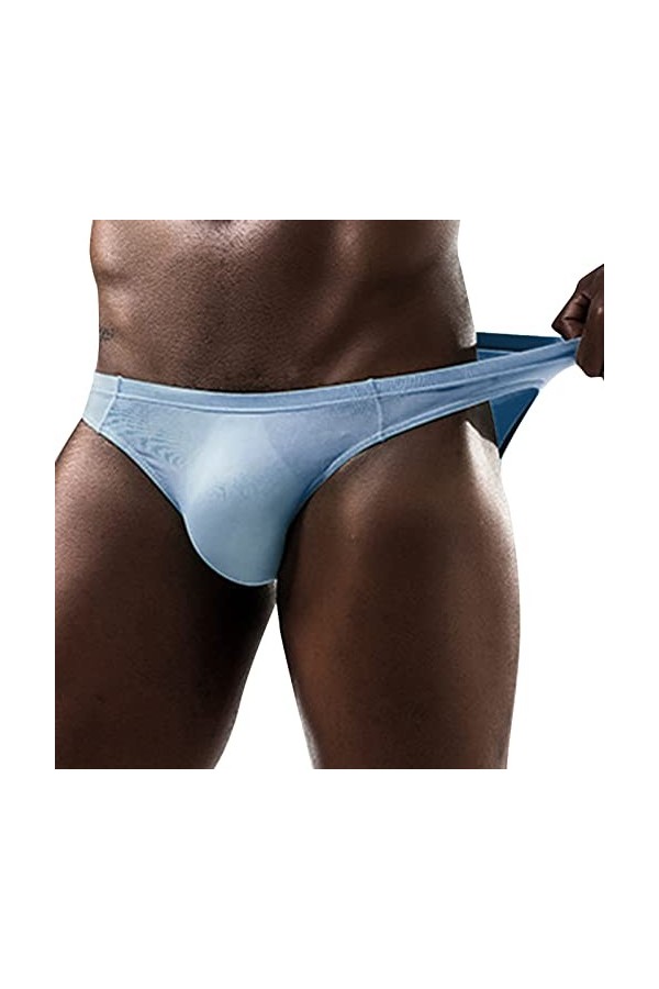 String Homme Sexy Hot Dentelle Slips Boxer Hommes sexy été mince glace transparente soie boxeurs respirants hommes taille non