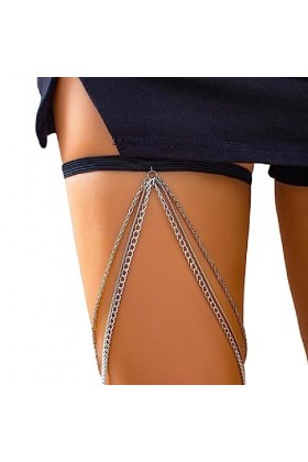 Ranuw Chaîne Cuisse Simple À Plusieurs Couches Chaîne Jambe Élastique Antidérapante Accessoires Jambe Boîte Nuit Bord Mer Dé