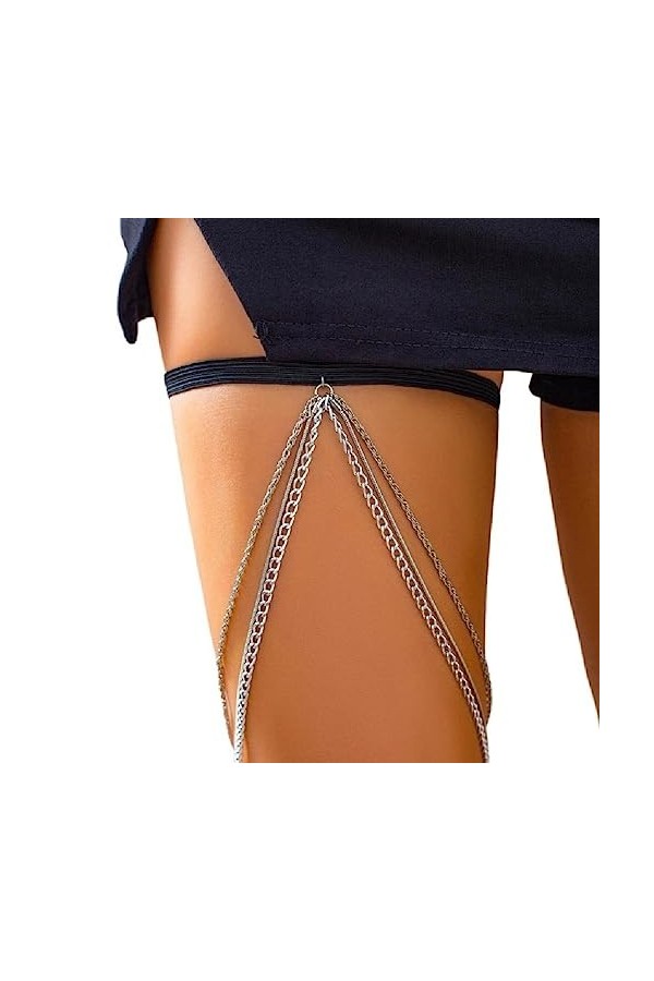 Ranuw Chaîne Cuisse Simple À Plusieurs Couches Chaîne Jambe Élastique Antidérapante Accessoires Jambe Boîte Nuit Bord Mer Dé